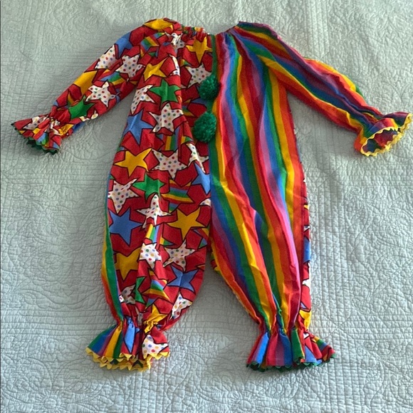 Vintage Red and Yellow Halloween Clown Costume - Picture 1 of 2